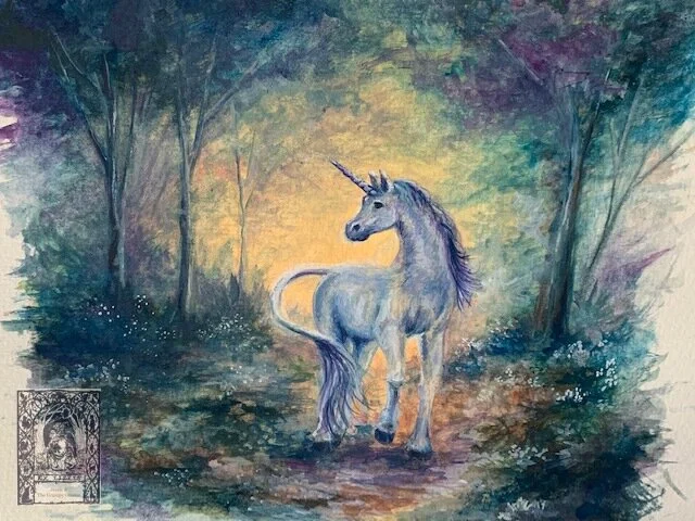 Unicorn Watercolor Illustration: Original Art, by Jessie Howe